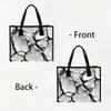 Trendy Cracked Print Tote Bag Casual Large Capacity Handbag for Daily Use
