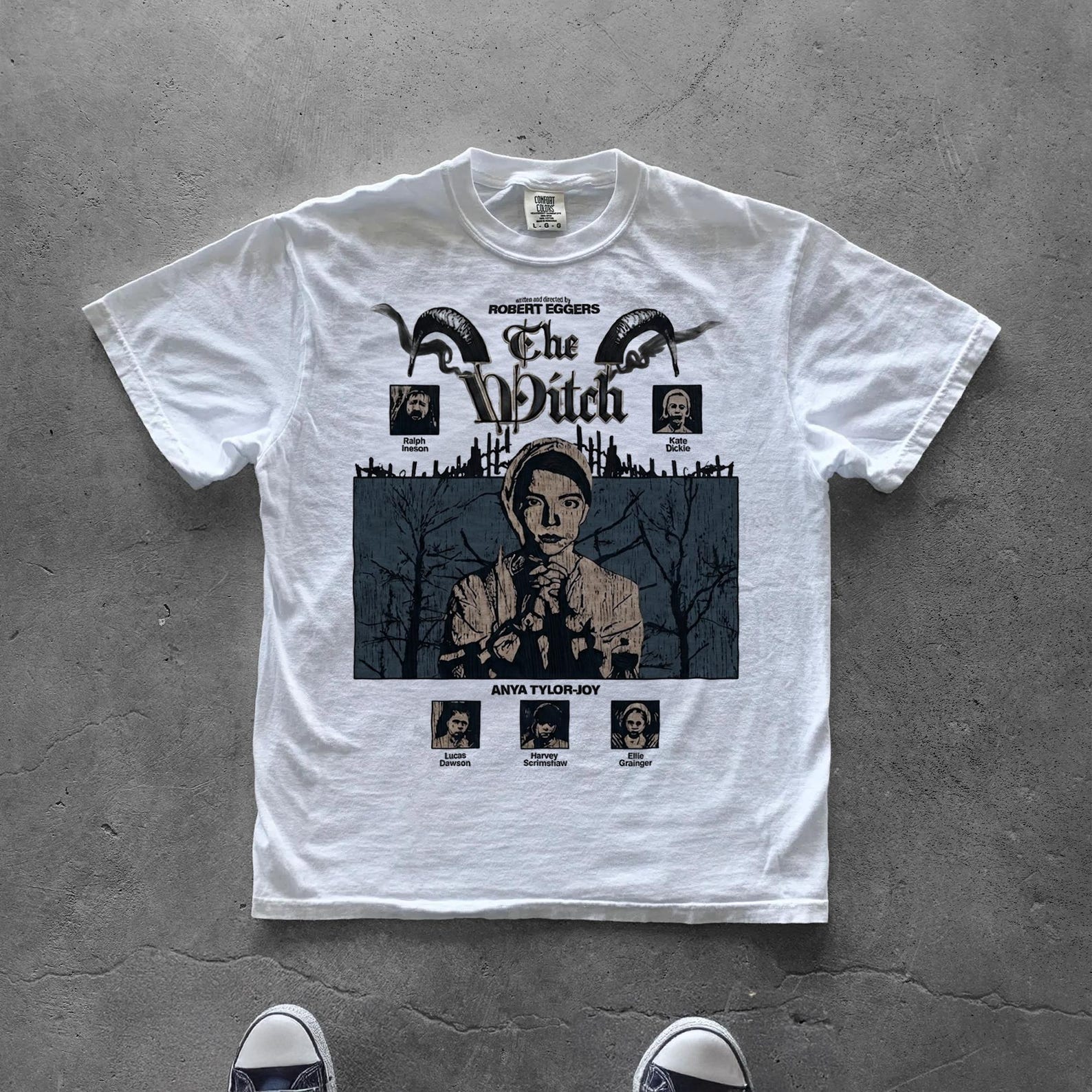 The Witch Graphic Tee, Vintage Horror Movie Shirt, White A24 Film T Shirt L