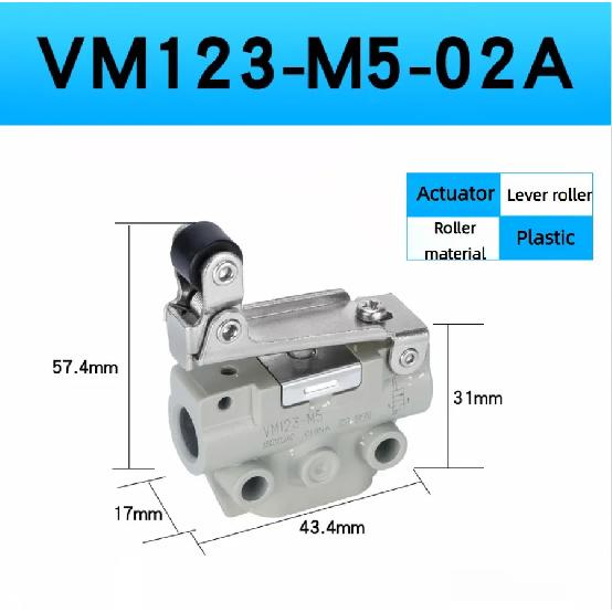 Pneumatischer Schalter Zwei-Positionen Drei-Wege Mechanisches Ventil Rollen Handbetätigte Ventile VM131-01-01A