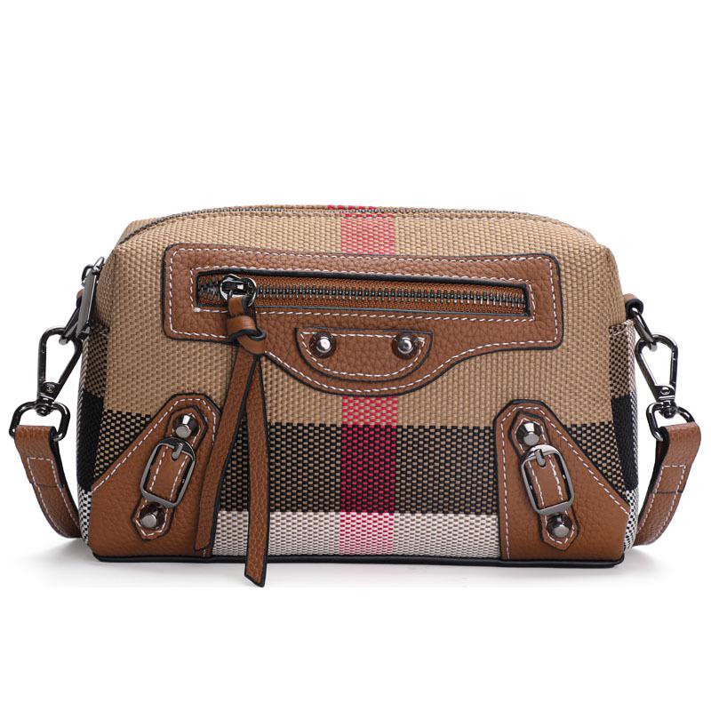Nuova Borsa Quadrata Vintage in Tela e Pelle a Quadri per Donna, Riparazione Macchina, Alla Moda e Versatile, Piccola Borsa Borsa Borsa