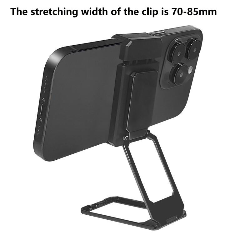 

Портативный металлический держатель для мобильного телефона с зажимом из цинкового сплава, складная регулируемая подставка для телефона чёрный