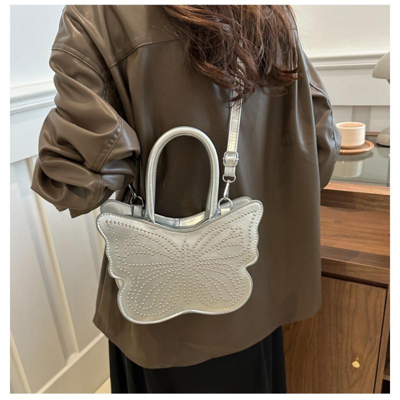 Bow Tote Square Bag Dámská Rivet Fashion taška přes rameno Crossbody kabelka