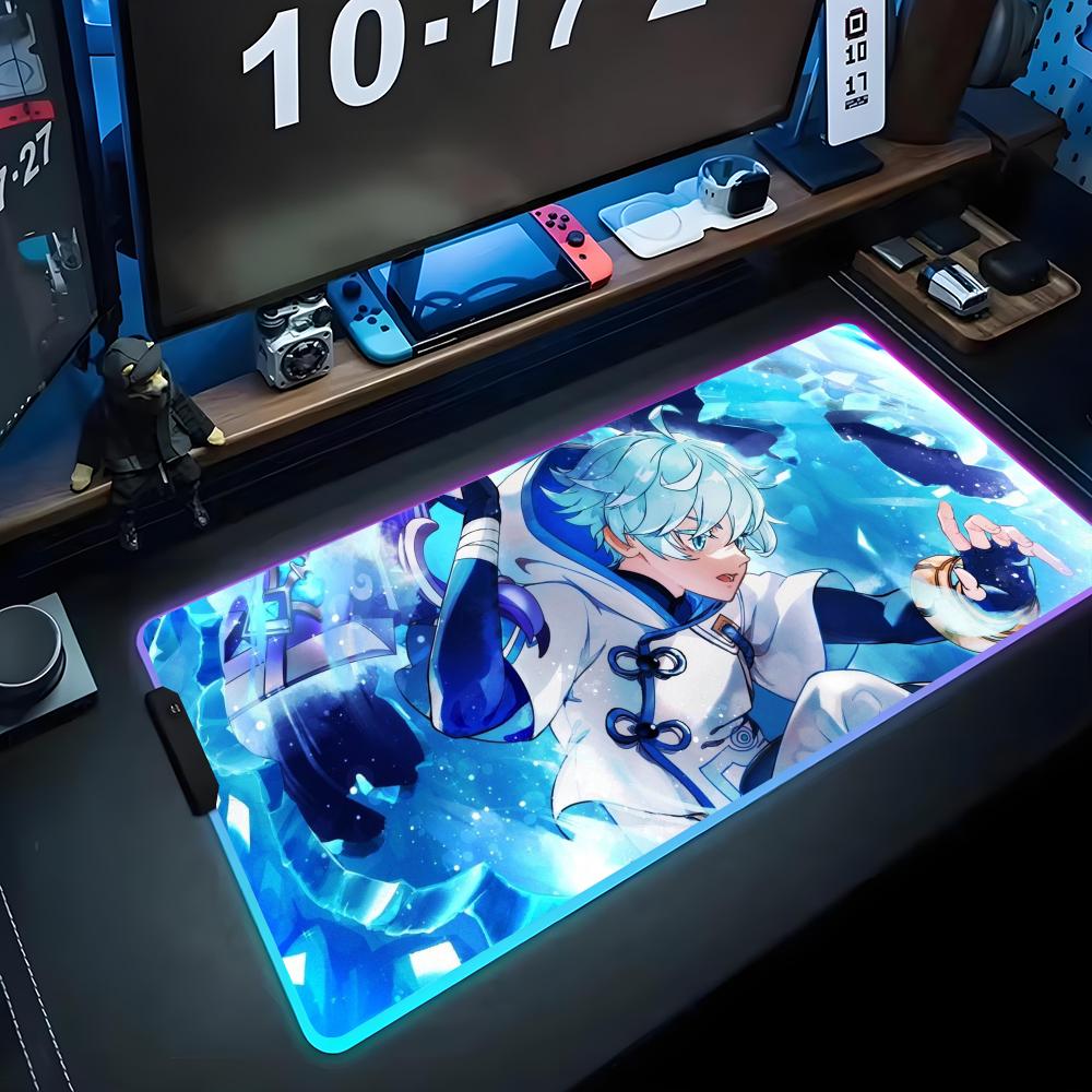 chongyun Mouse Pad RGB Gaming Mousepad Big LED Pad PC Desk Mat Luminous Mouse Pad Large Keyboard Mats Table Rug With Backlit