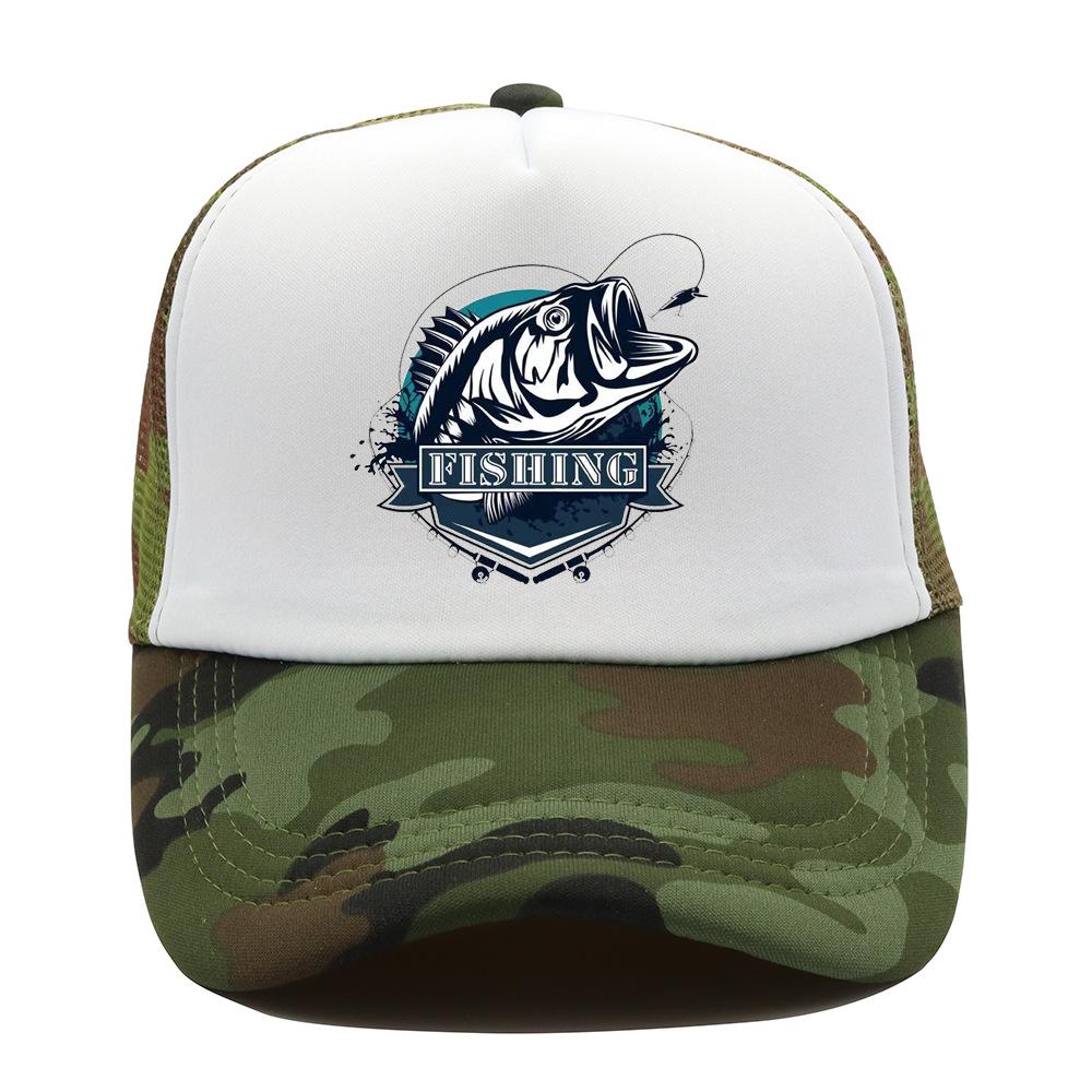 Fishing print baseball caps for men and women, outdoor sports events, truck driver caps, net caps, baseball caps, casual