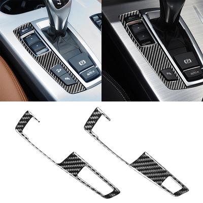 Bil Växelspakspanel Knoppskydd Kolfiber Interiör Klistermärken För BMW F07 F10 F25 F26 2009-2016 Auto Modifierad Trim