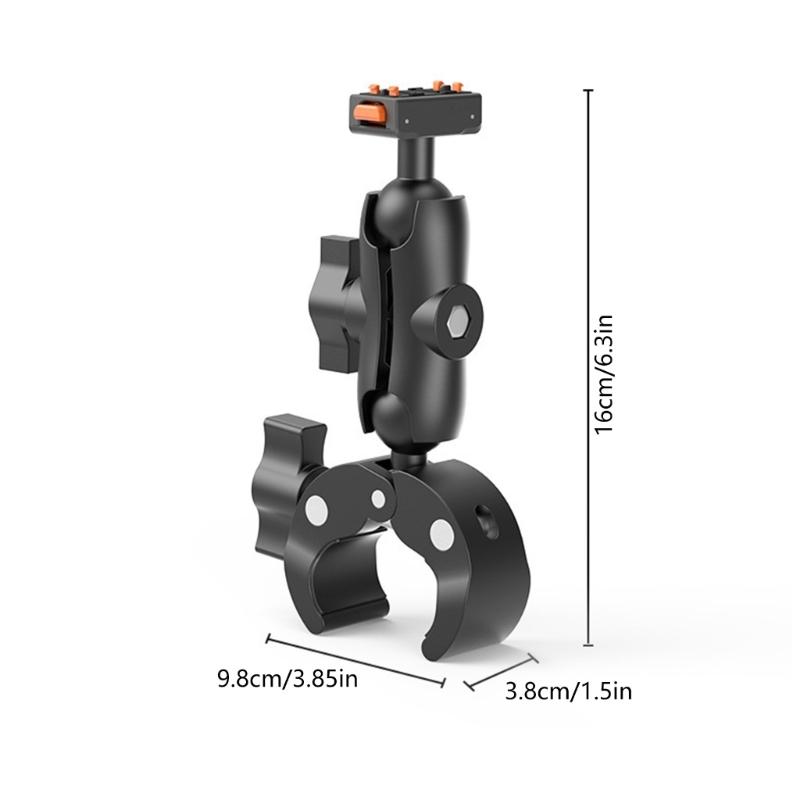 Magnetic Quick Release Mount For Action Cameras With 360 Degree Double Ball Heads And AntiSlip Clamp