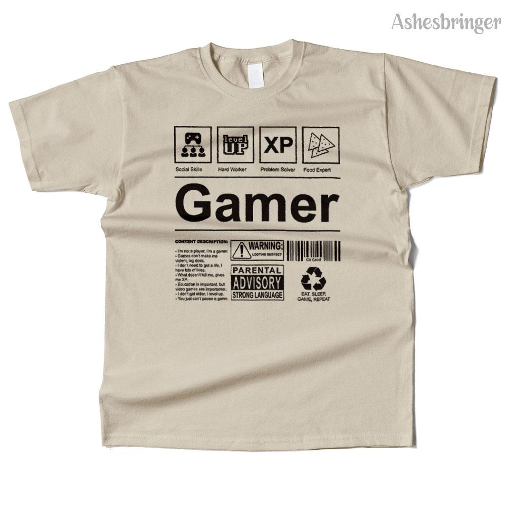 Mens Cotton I'm a Gamer Label Graphic High Quality T Shirt Street Casual Style Tee for Men and Women