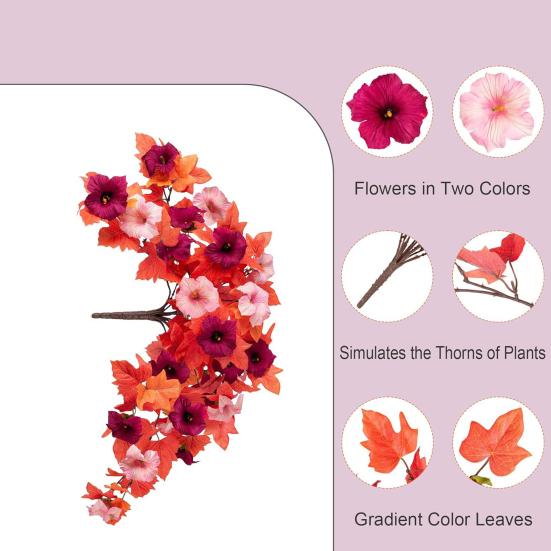 1/2Pcs Artificial Flower with Leaves 12 Fork UV Resistant Fake Plastic Flower Home Table Centerpiece Indoor Outdoor Faux Bloom Decoration