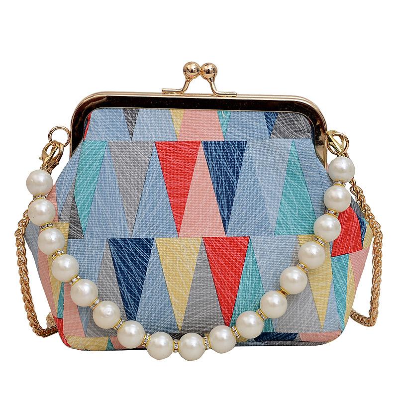 

Нова перламутрова сумочка на металевому ланцюжку, французька універсальна сумочка через плече синій