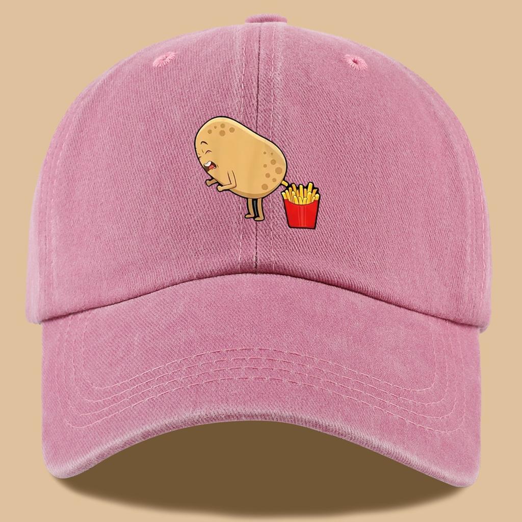 Humorous Potato Chip Printed Baseball Cap, Casual Outdoor Hat Suitable for Holiday Parties, Birthdays, Friends, Cartoon Design