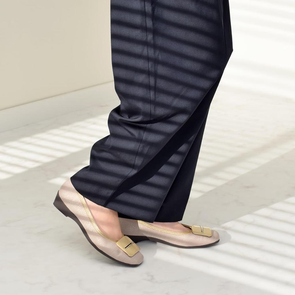 Bridget Birkin Walk Buckle Motif Walking Pumps, Women's, 535217, Beige, Size 23.5 cm