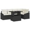 VidaXL Set de canapé de jardin 6 pièces avec coussins en rattan synthétique noir 3357740