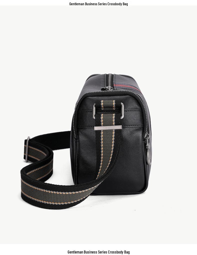 Trendy Men's Genuine Leather Messenger Bag - Casual, Fashionable, First Layer Cowhide Small Shoulder Bag