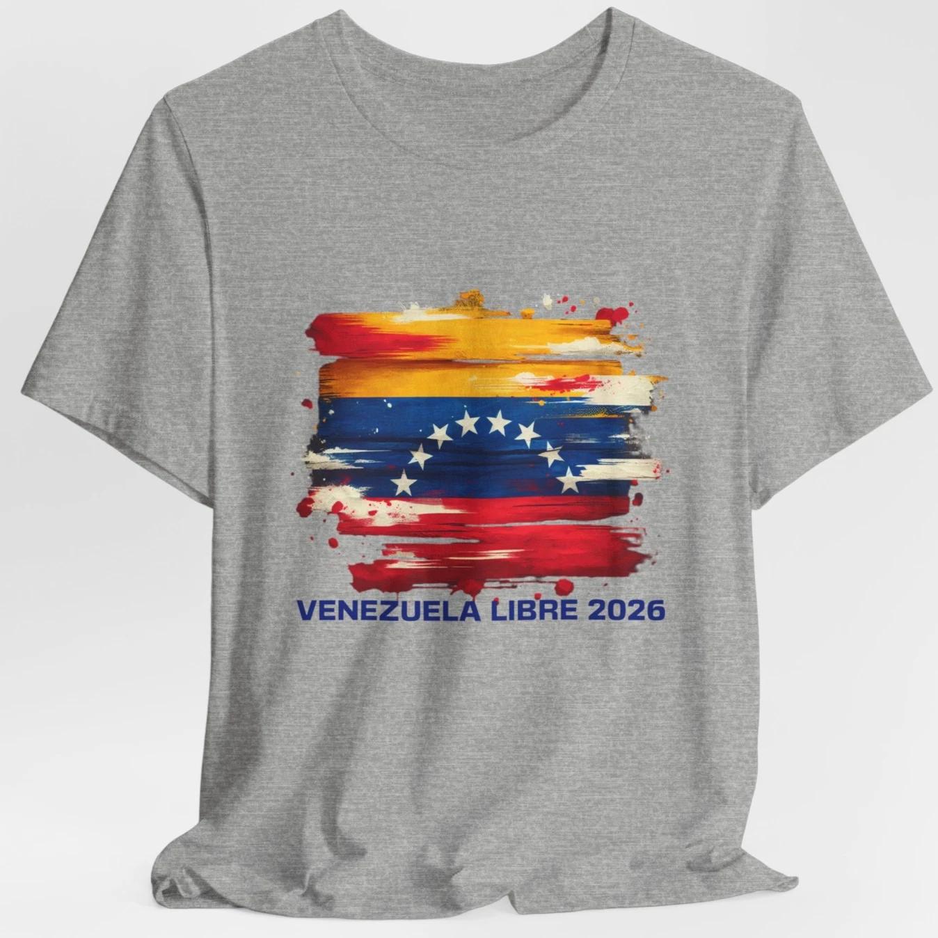 Venezuela Libre 2026 Flag Brush Stroke Tee | Venezuelan Pride S