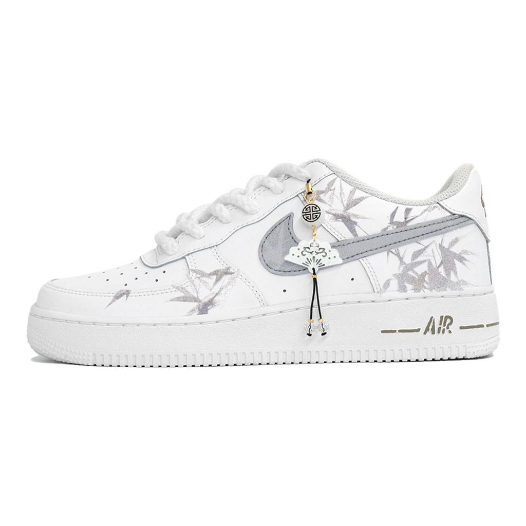 Nike Air Force 1 Coverage Impact Resistance Low top Skateboard Shoes Unisex White Gray CW2288-111(Team113-S-BOX)