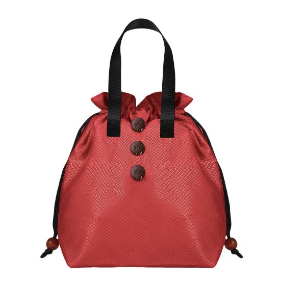 Insulated Lunch Bag Bento Storage Organizer with Drawstring Cuff Large Capacity Waterproof Bento Lunch Handbag with Handle