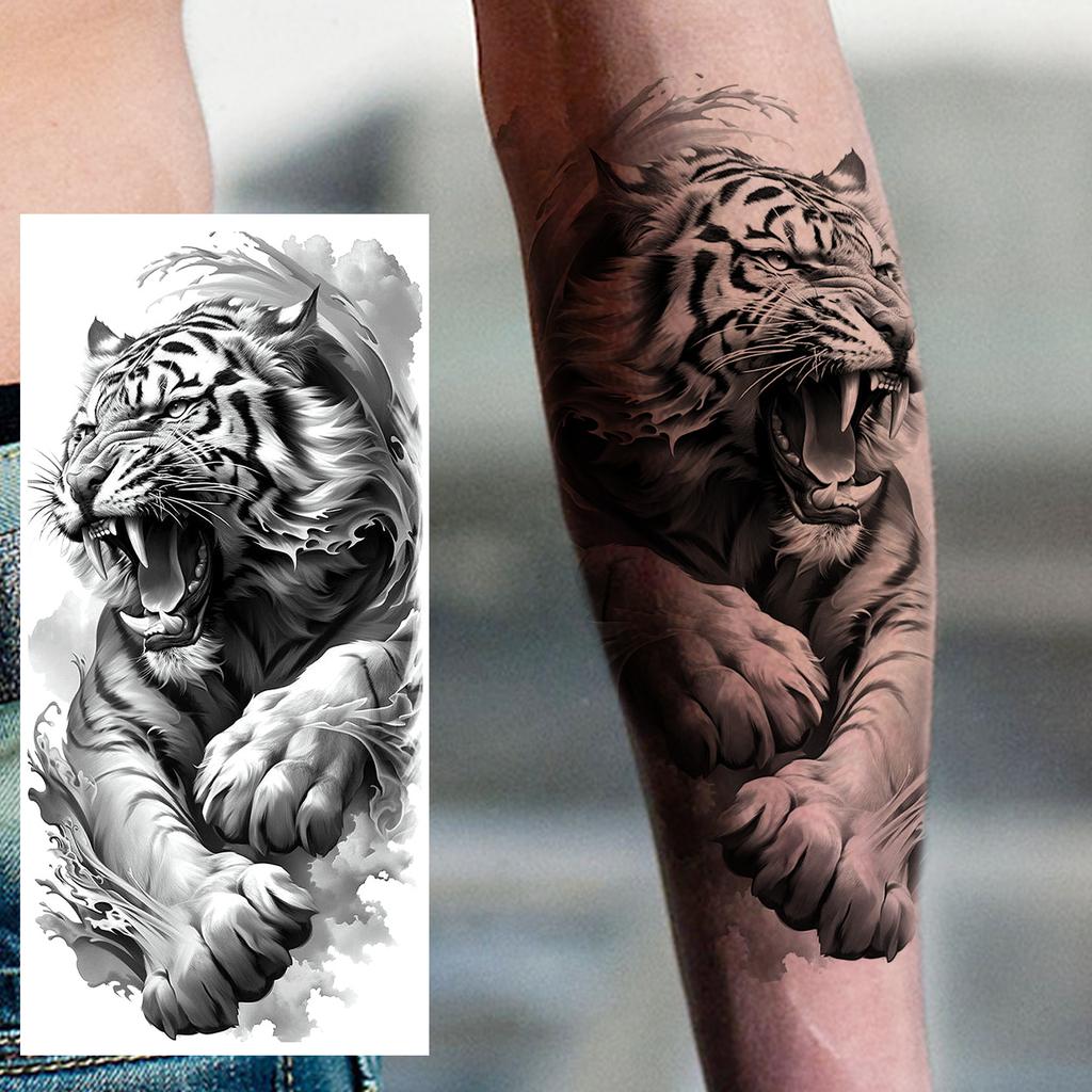 1 Sheet Fashion Dragon Temporary Tattoos For Men Adults Women Forearm Arm Leg Waist Tattoo Sleeve Sticker Disposable Decoration