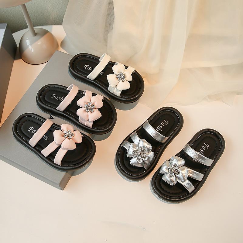 Girls Slippers Outdoors Soft Sole Comfortable Kids Casual Shoes Non-slip 2025 Summer New Children Beach Shoes Korean Style Trend