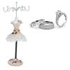 Jewelry Stand Display Earrings Necklace Storage Polyresin Doll Holder with Rotatable