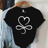 Youthful Woman Clothes Plus Size Heart Print TShirt Hand Drawn Hearts Graphic Tee Trendy Style Tshirts Womens Clothing Sales