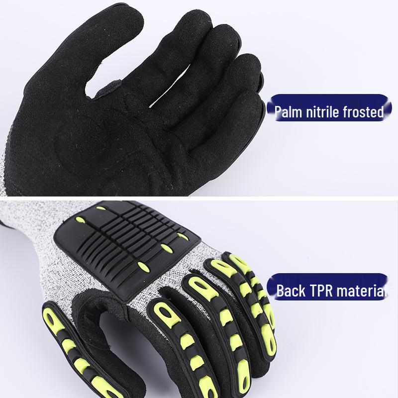 TPR Impact & Cut-Resistant Nitrile Work Gloves - Anti-Smash, Anti-Slip, Industrial-Grade Protection