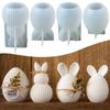 3D Rabbit Silicone Mold Easter Egg Bunny Aromatherapy Soap Candle DIY Craft Plaster Resin Molds for Home Decor