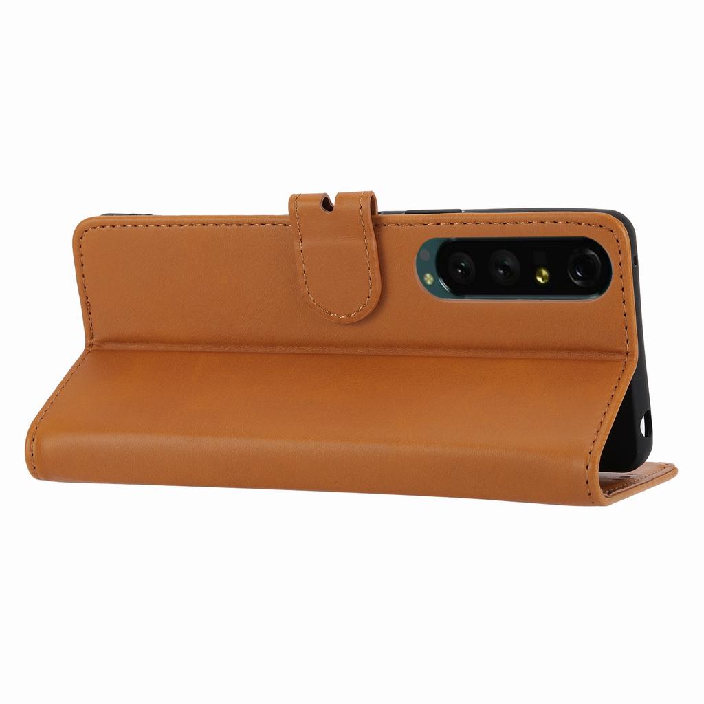 For Sony Xperia 5 IV 5G Case Happy Cat Pattern Imprinted Leather Wallet Phone Cover