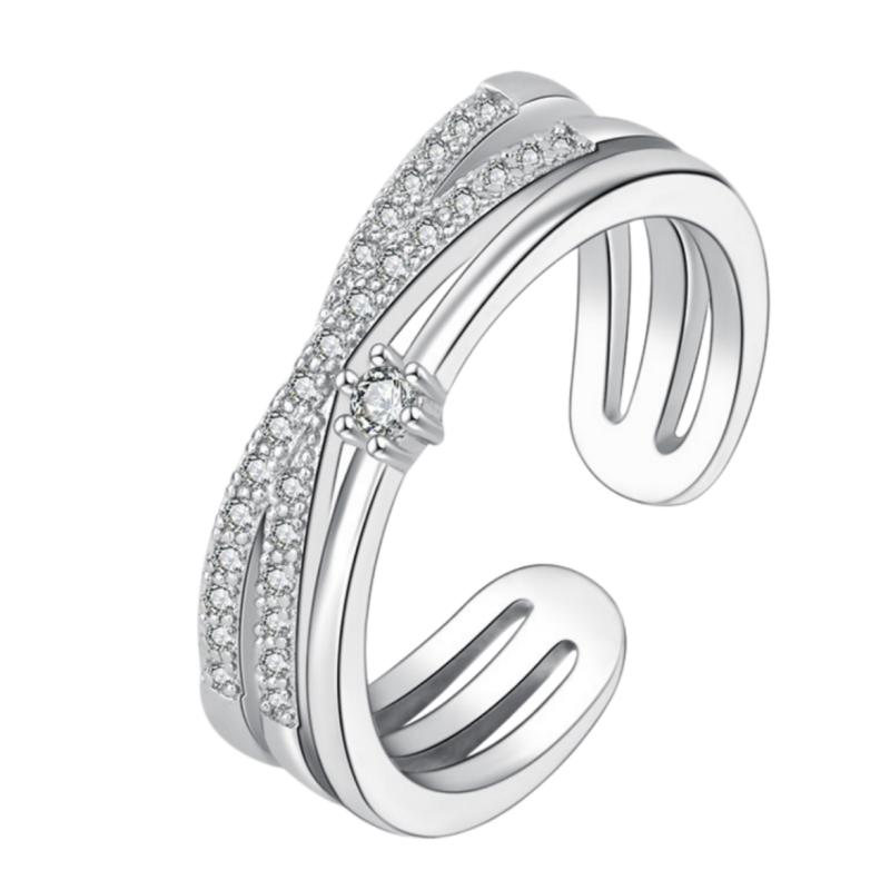 Copper Simple Fine 5A Zircon Classics Rings For Women Cassic Wedding Engagement Wedding Bands Fine Jewelry Gift