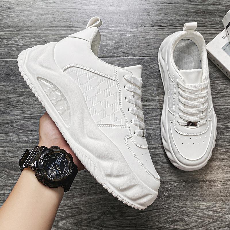 

Модные вулканизированные кроссовки PARZIVAL, кроссовки на платформе для мужчин, дышащие, повседневные, для ходьбы, спортивная обувь, для путешествий на открытом воздухе, фитнес-кроссовки 44 белый