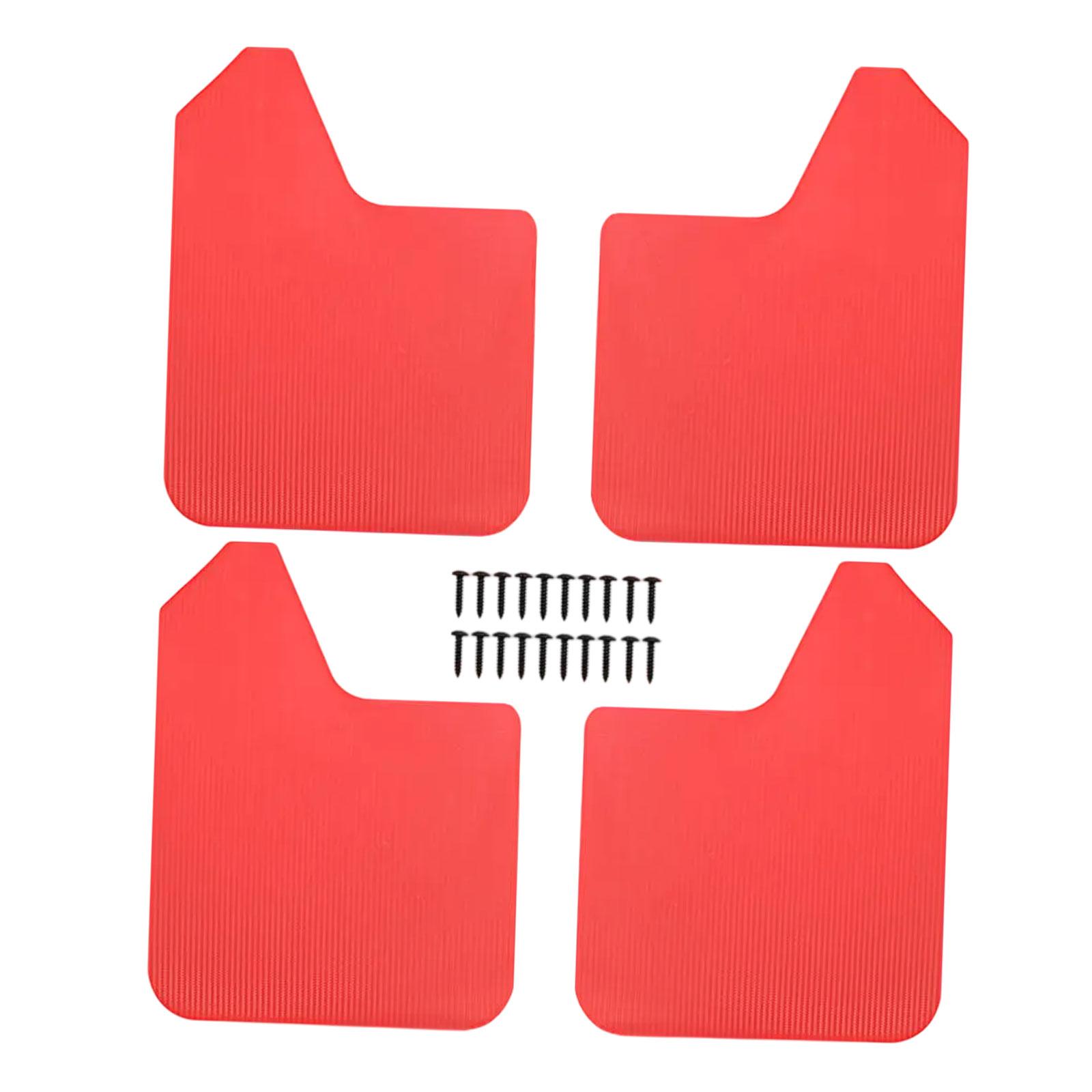 

4x Generic Car Mudguard Mudflaps Front and Rear Set Lightweight Replace Parts червоний