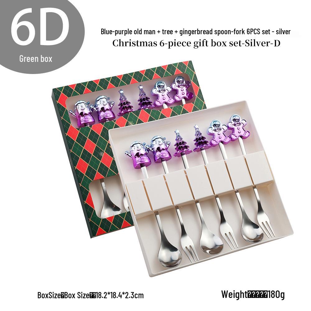 Cross-Border Cute Snowman Christmas Spoon & Fork Set – Creative Dessert Tableware Gift