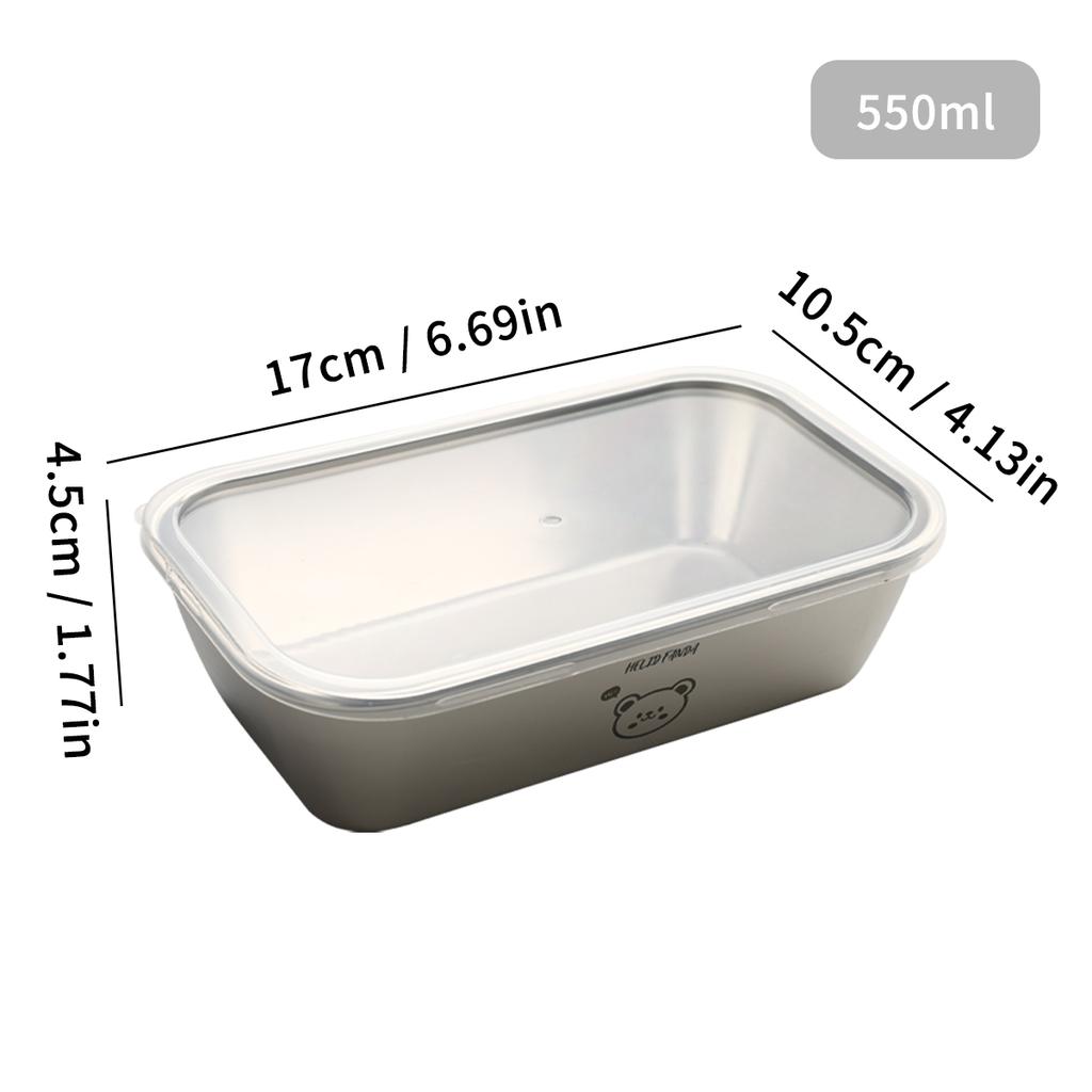 304 Edelstahl Lebensmittelbehälter mit Deckel Versiegelte Frischhaltebox Kühlschrank Lebensmittelaufbewahrungsbox Mikrowellengeeignete Lunchbox