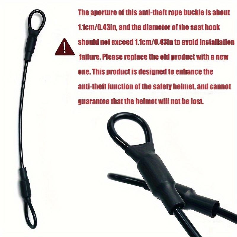 30cm Universal Motorcycle Helmet Anti-theft Rope - Stainless Steel Wire