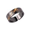 Personlity Adjustable Ring Male Copper Jewelry Opening Size Popular Gold Black Collision Lava Ring For Men Anniversaty Gift
