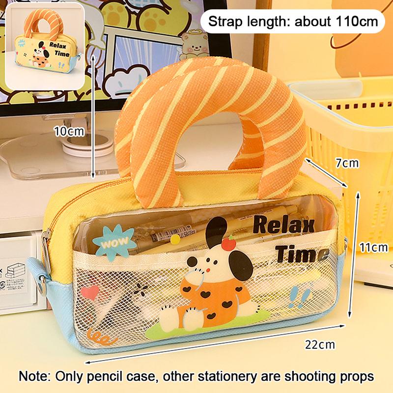 

Кавайный пенал большой вместимости, сумка для ручек с ручкой, прозрачный органайзер для канцелярских товаров, многофункциональная сумка для хранения, подарки