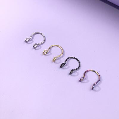 Stainless Steel U-ring Nose Clip Vacuum Plating, Nose Stud Trinkets
