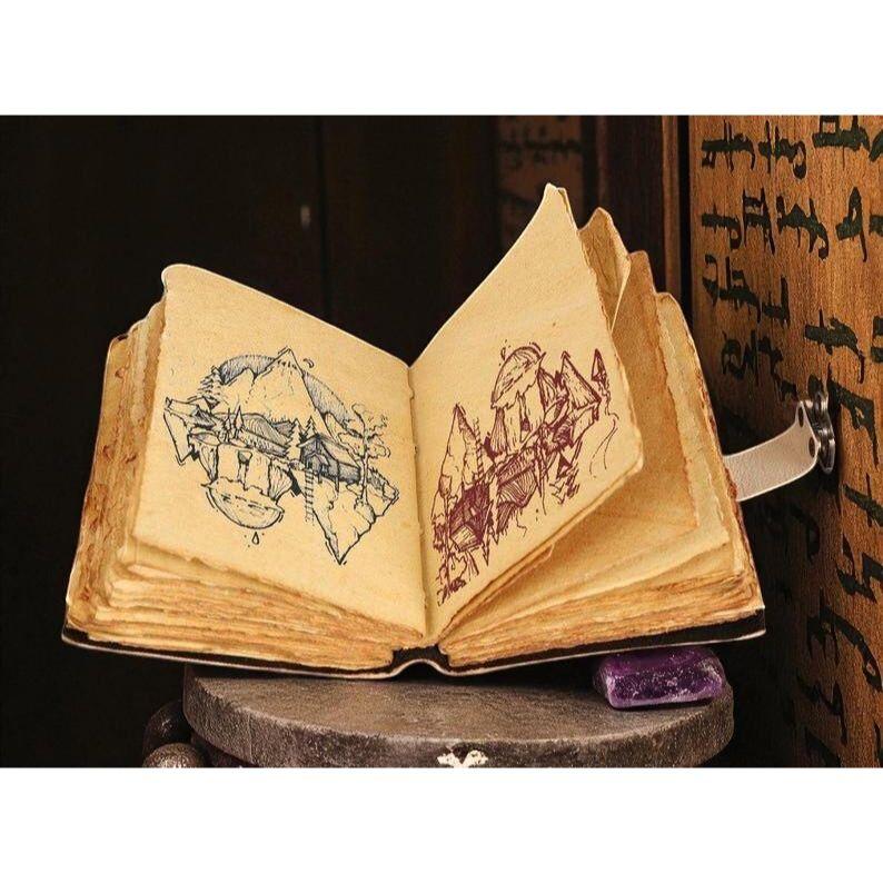 Luna Moth Leather Book of Shadows | Chakra Spell Journal | Leather Witchcraft Grimoire | Witchy Gift | Handmade Notebook