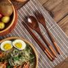 Japanese Wooden Chopsticks Fork Spoon Set Chinese Food Western Food Reusable Family Travel Chopsticks Fork Spoon Three-Piece Set