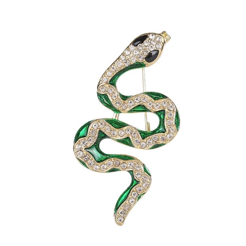 Stylish Serpents Inspired Brooch Fashionable Serpentines Brooch in High Quality Metal with Sparkling Highlight