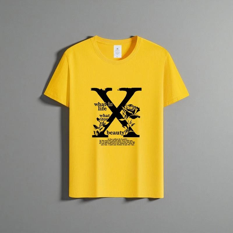 Sommer neues Unisex vielseitiges reines Baumwoll-T-Shirt modisches lässiges Rundhals-Oberteil atmungsaktive lockere Passform Print Kurzarmhemd