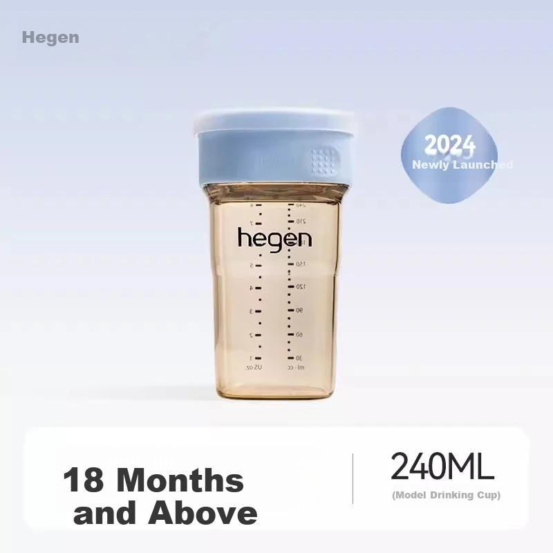 HEGEN Leercup voor Leeftijden 1 en Hoger, 240 ml Kinderen PPSU Multifunctionele Rieten Beker Brede Mond Direct Drinkwater Beker Blauw