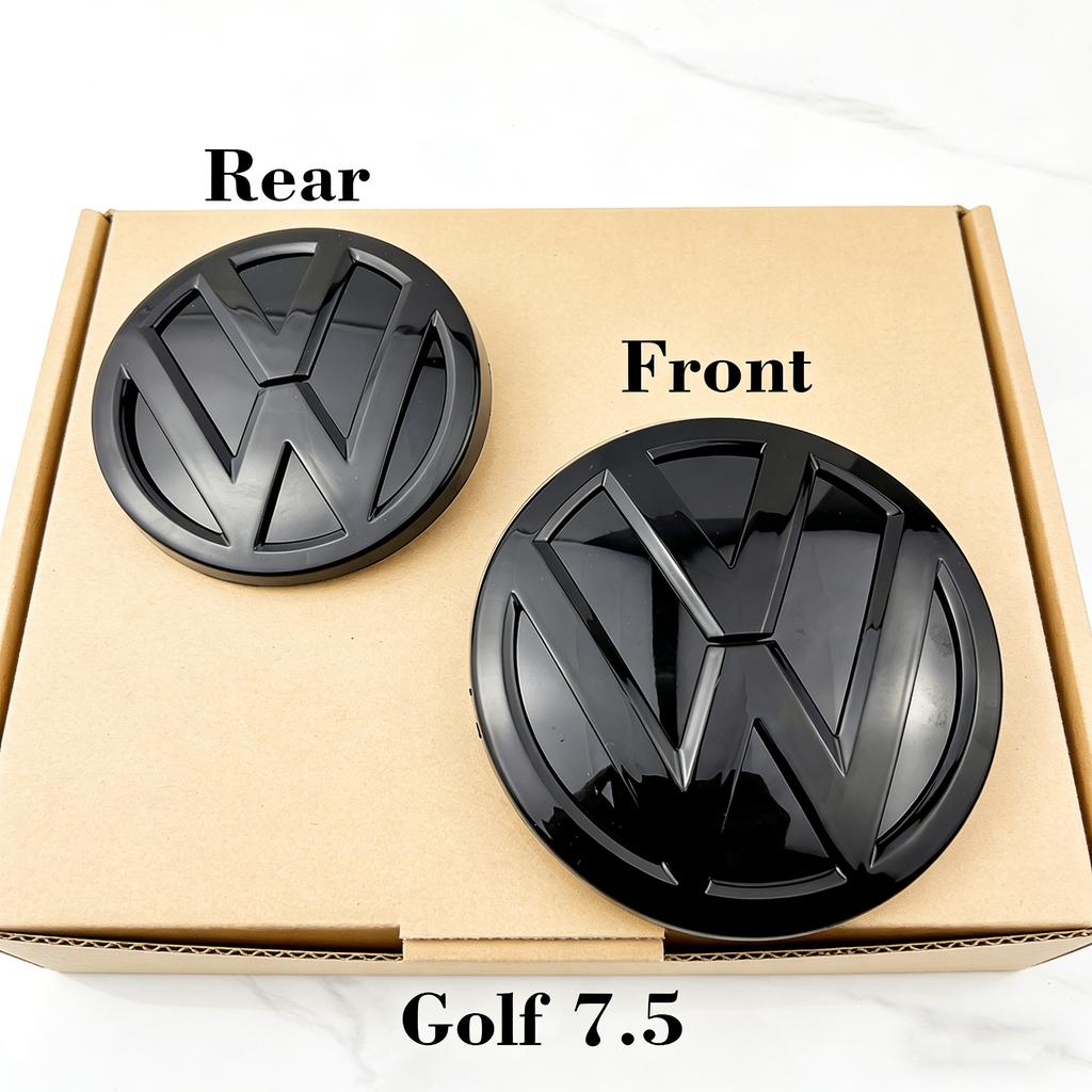 BHMTQ1 138mm 110mm Replaced Car Front Bonnet Grille Rear Trunk Emblem Logo For vw Golf 7.5 MK7.5 2018 2019 2020 Replacement Badge