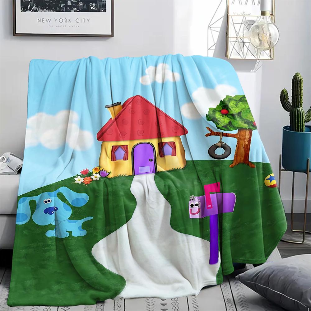 1 Manta de Franela con Estampado de Blue's Clues, Alta Calidad para Todas las Estaciones, Decoración del Hogar, Calidez y Comodidad, Perfecta para Regalos de Navidad