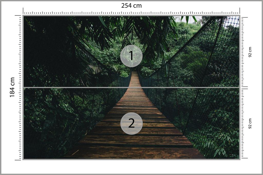 Photomural Suspension Bridge In A Forest Washable Fleece 254x184