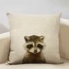 Animal Portrait Bear Lion Tiger Deer Cushion Cover Home Decoration Linen Pillow Cover 45x45cm Sofa Pillow Case Children's Gift