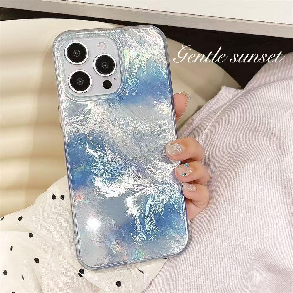 Blaues Sternenhimmel-Verlaufs-Case für iPhone 17/16 Pro Max und 15/14 Gletscher