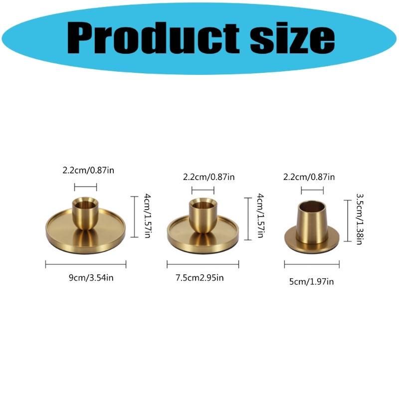 Contemporary Candlestick Holders Stands Set Of 3 Metal Decorative For Dining Table