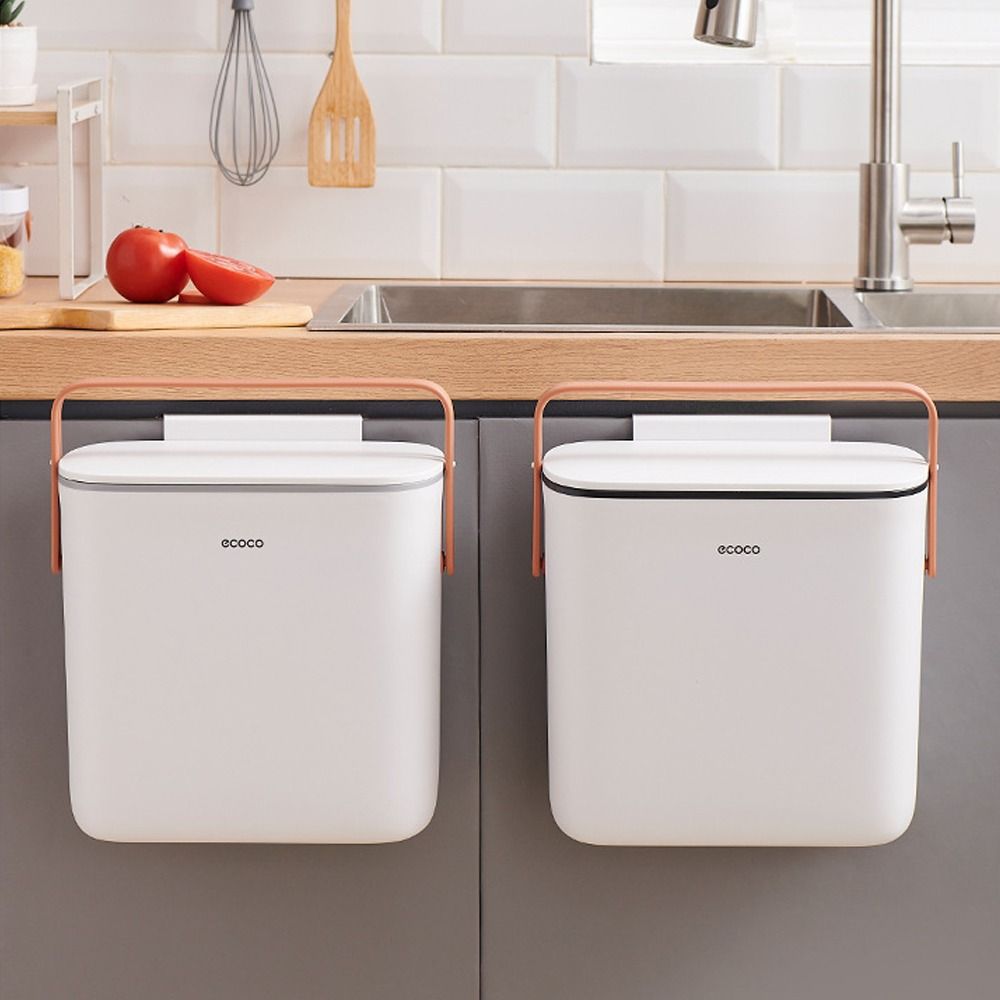 Waterproof Hanging Trash Bin Space-Saving Kitchen Compost Bin Wall-Mounted Trash Can  Bathroom