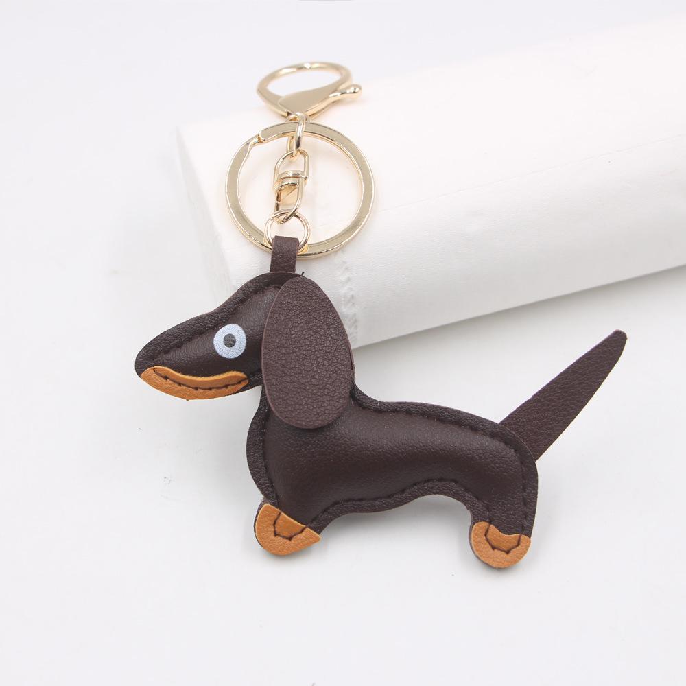 

Подвеска-брелок из искусственной кожи в виде таксы: Стильный аксессуар в виде щенка для сумок и машин. Dachshund