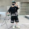 Children Summer Clothing Set for Boys Letter Print Sport Suit Kids Teenager Cotton Outfits Casual Short Sleeve Tracksuit Costume